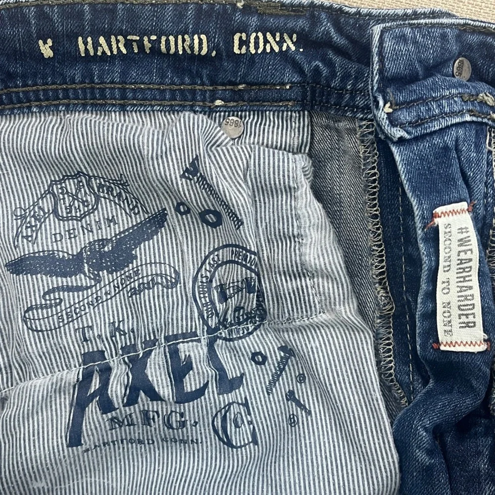 TK Axel Mens Athletic Fit Jeans 38x32 Medium Wash Blue‎ Denim Heavy Stitching